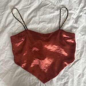 Chic Satin Cami Top in Rust